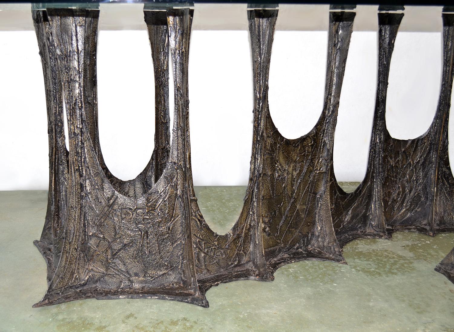 American Paul Evans Sculpted Bronze Stalagmite Dining Table for Directional 1971 Signed For Sale