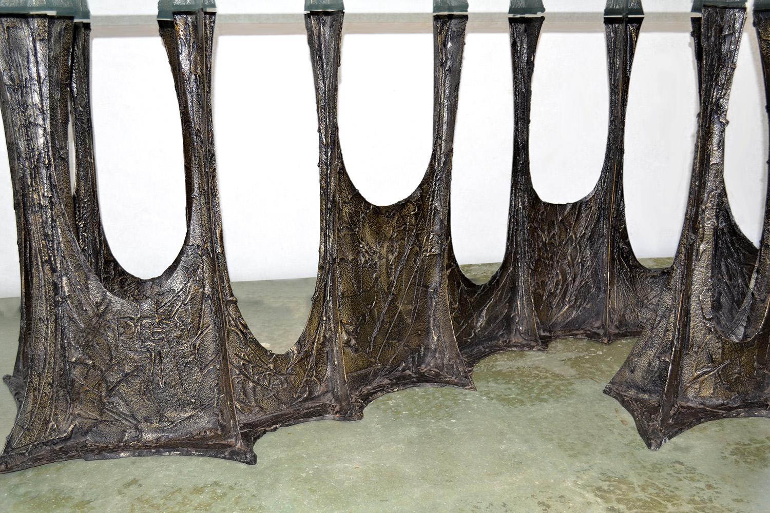 Paul Evans Sculpted Bronze Stalagmite Dining Table for Directional 1971 Signed In Good Condition For Sale In Fort Lauderdale, FL