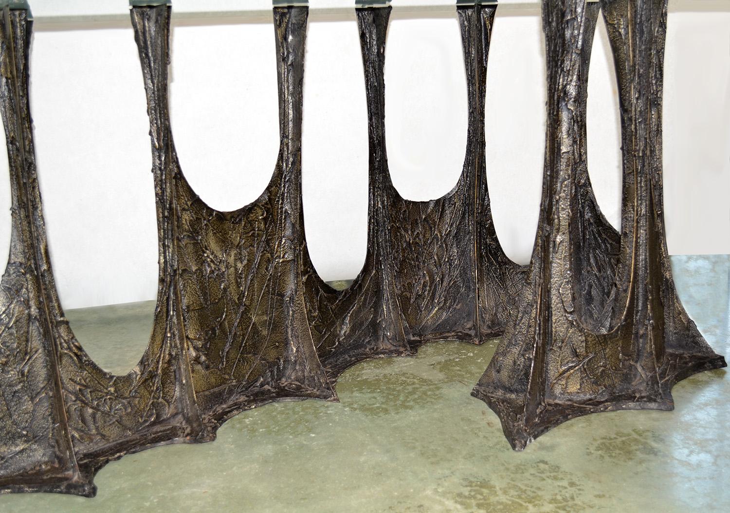 Late 20th Century Paul Evans Sculpted Bronze Stalagmite Dining Table for Directional 1971 Signed For Sale