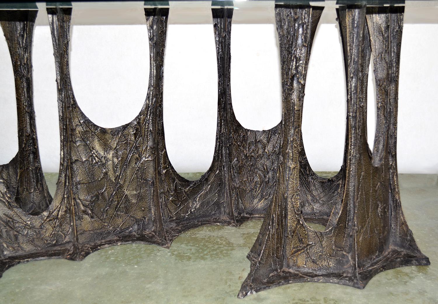 Paul Evans Sculpted Bronze Stalagmite Dining Table for Directional 1971 Signed For Sale 1
