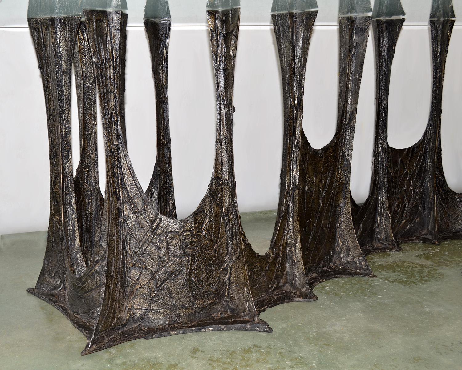 Paul Evans Sculpted Bronze Stalagmite Dining Table for Directional 1971 Signed For Sale 2