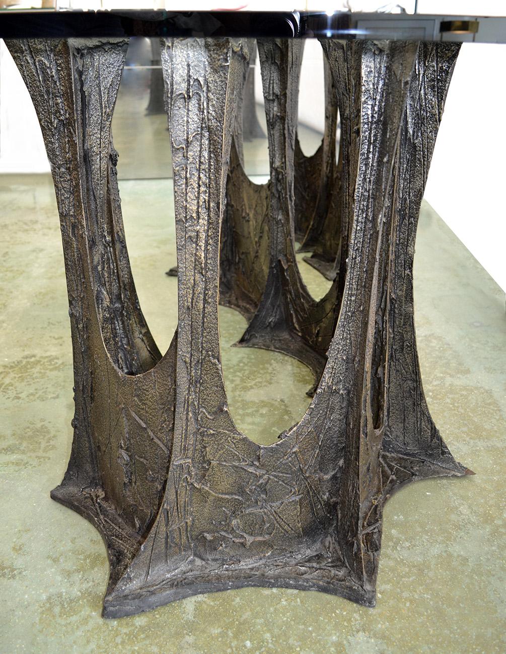 Paul Evans Sculpted Bronze Stalagmite Dining Table for Directional 1971 Signed For Sale 3