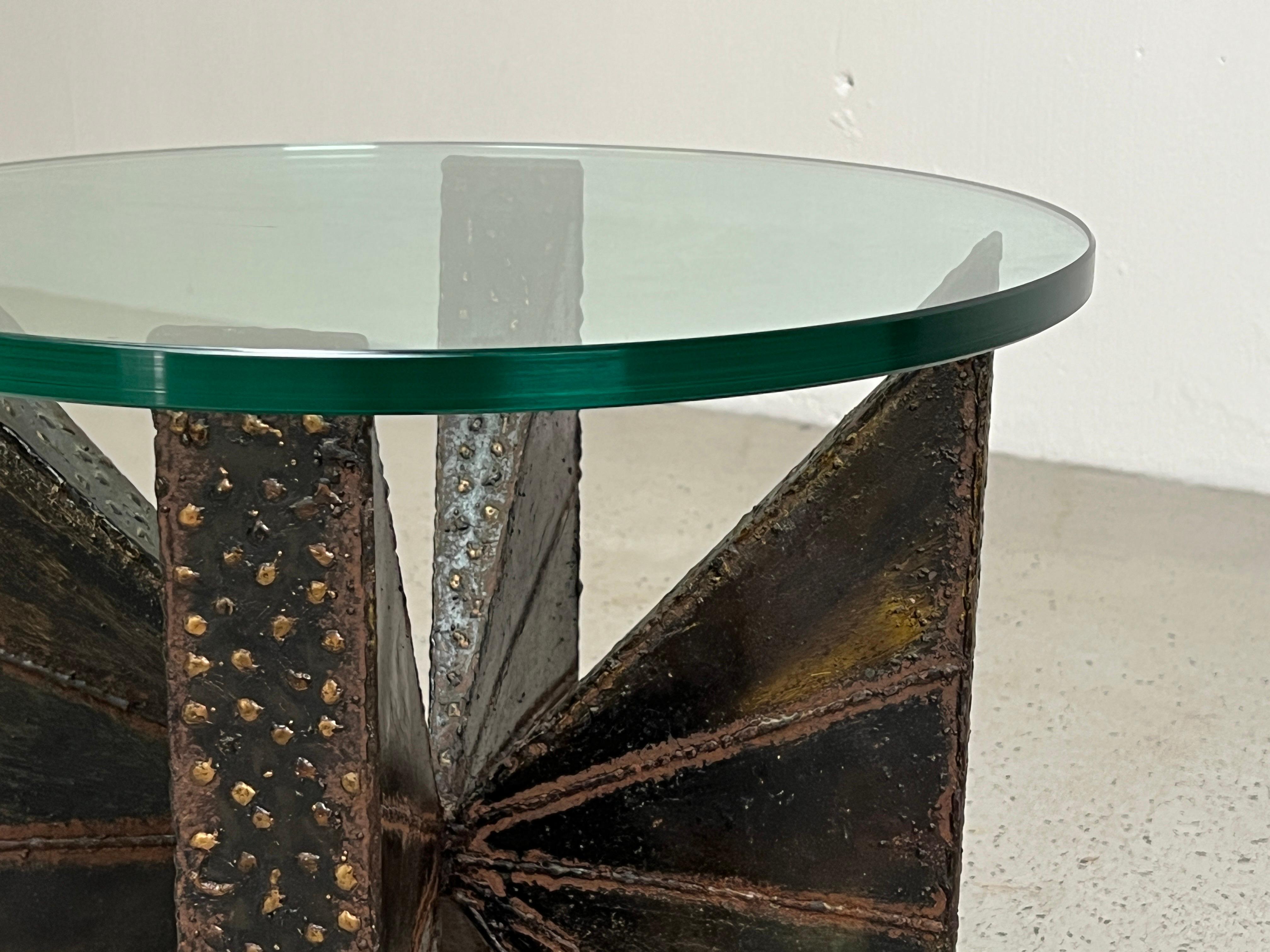 Mid-20th Century Paul Evans Sculpted Metal Side Table 