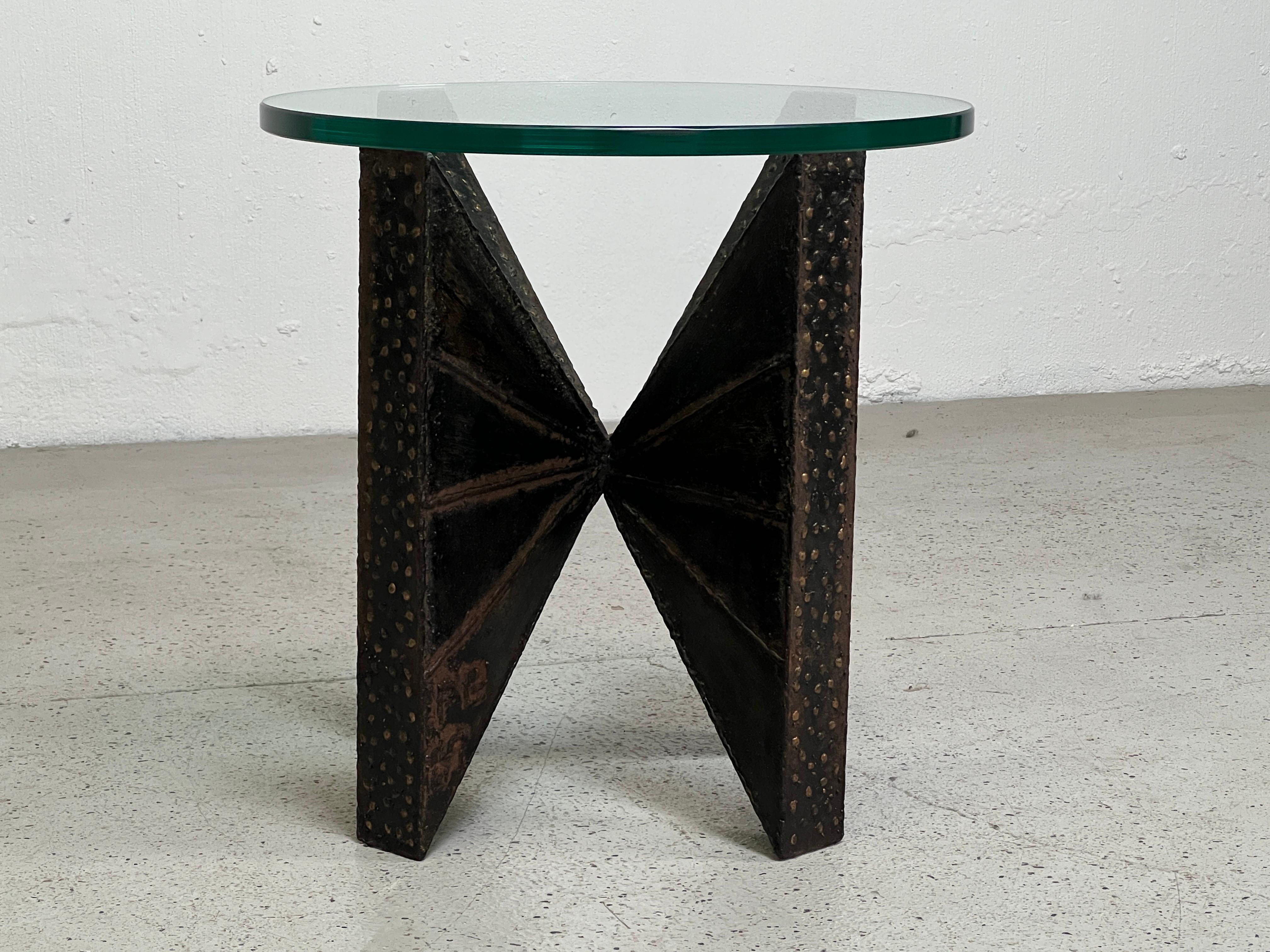 Paul Evans Sculpted Metal Side Table  1