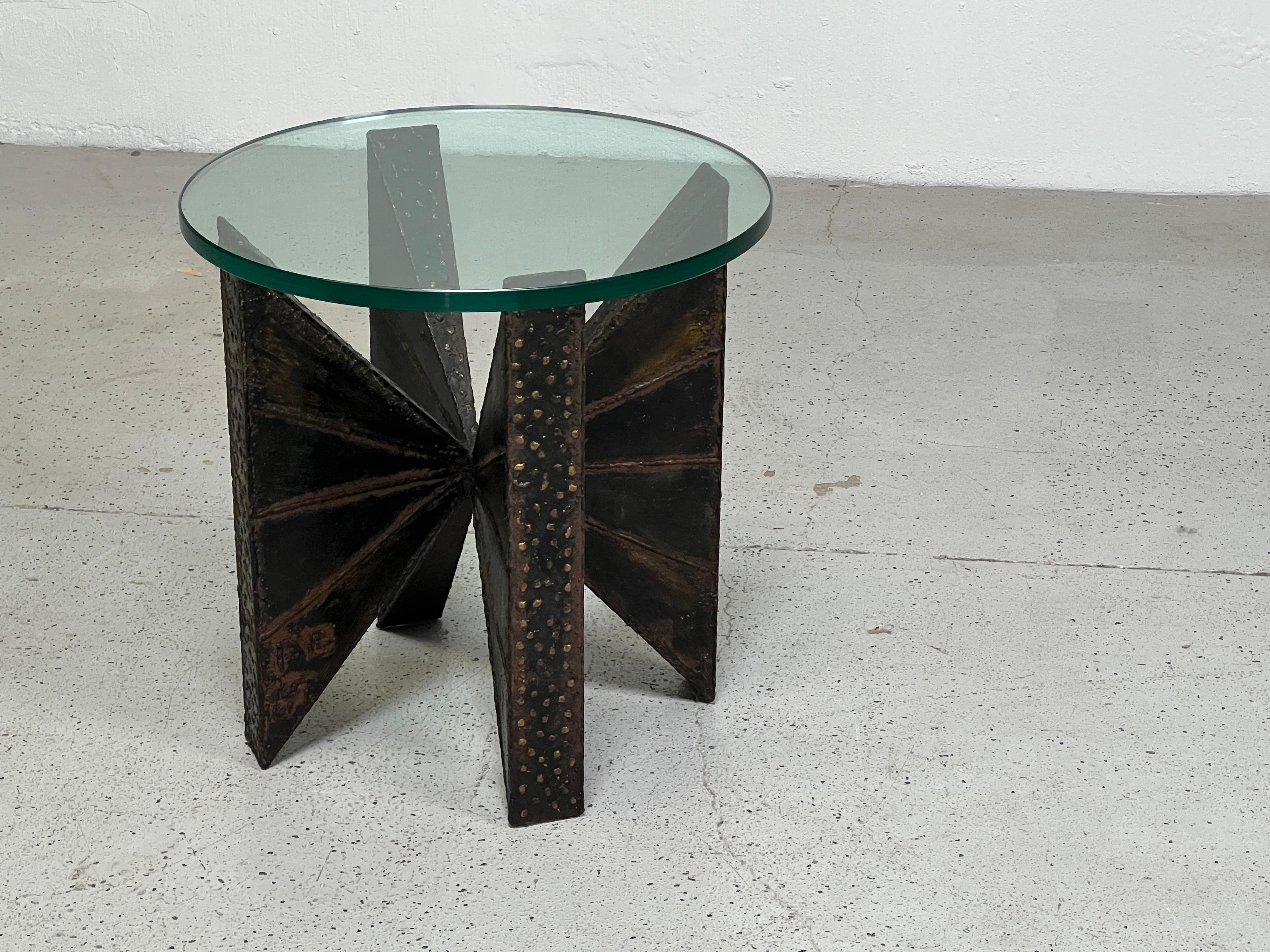 Paul Evans Sculpted Metal Side Table  3