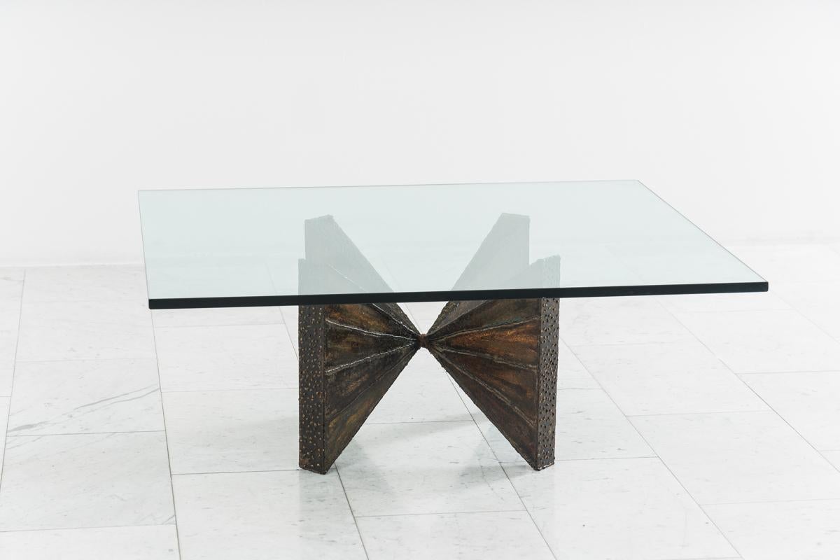 Paul Evans, Sculpted Steel Cocktail Table 'PE 12-42', USA In Excellent Condition In New York, NY