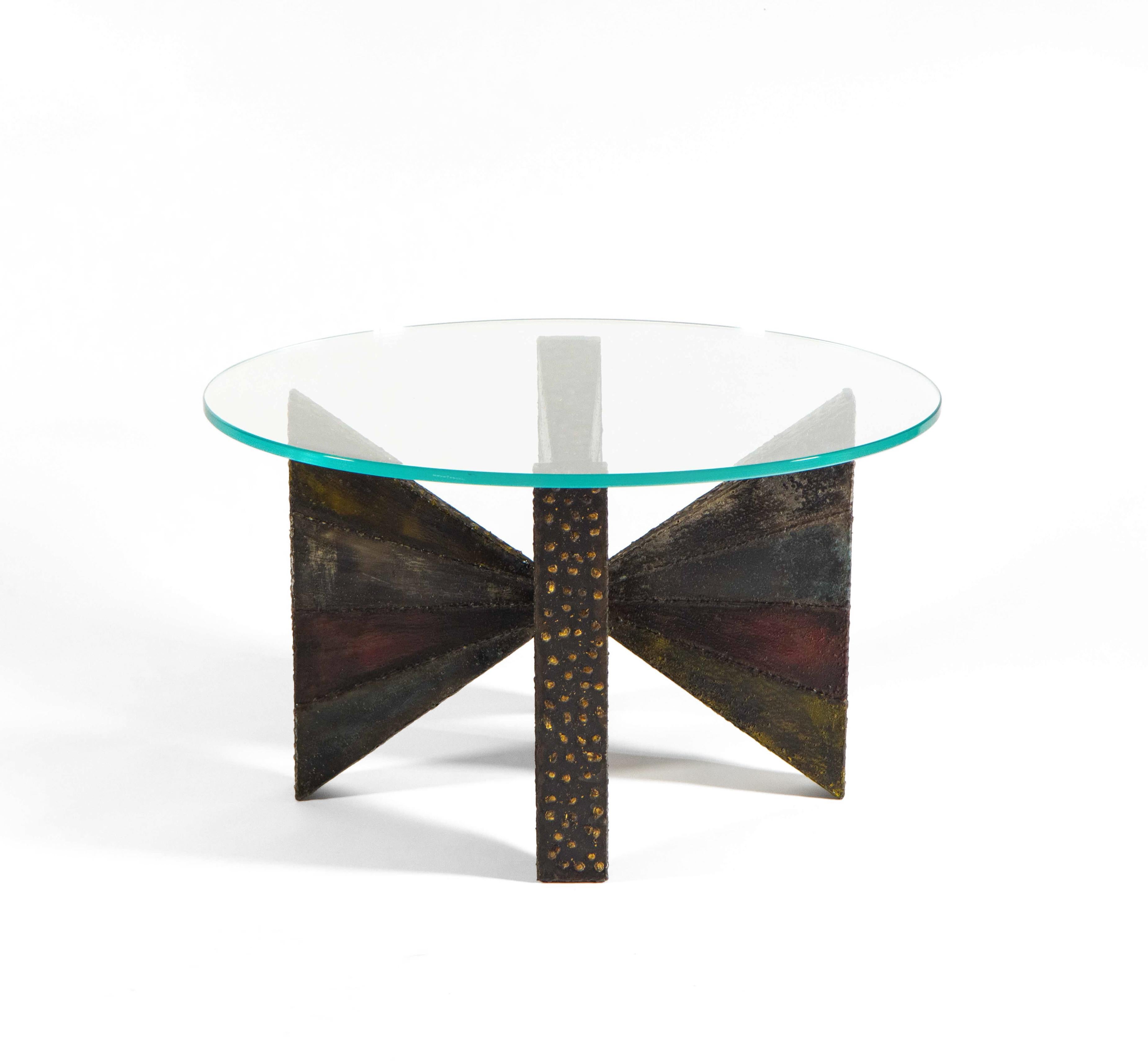 Paul Evans Sculpted Steel & Polychrome Coffee Table Signed and Dated, 1967 For Sale 3