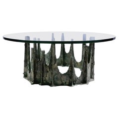 Table basse sculpturale brutaliste en stalagmite de Paul Evans