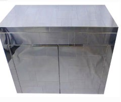 Paul Evans Sculptural Chrome "Cityscape" Bar Cabinet, circa 1975 Signed