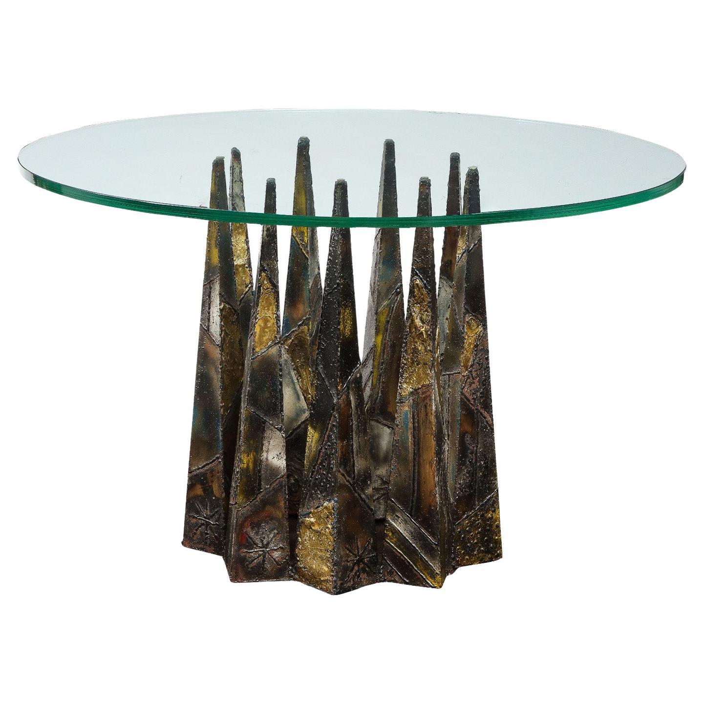 Paul Evans Sculptural Dining/Game/Center Table in Welded Steel 1960s 'Signed'