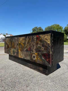 Paul Evans: Skulpturaler Metallschrank, Modell PE-40, signiert und datiert 1969
