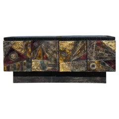 Paul Evans Sculptural Metal Cabinet Model PE-40, Signed & Dated 1969