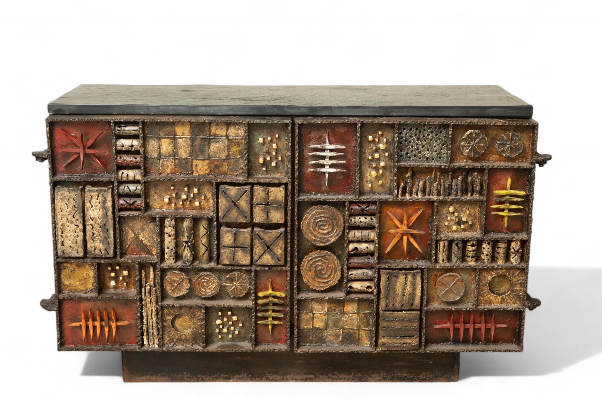 Brutalist Paul Evans Sculpture Front Cabinet USA, 1969