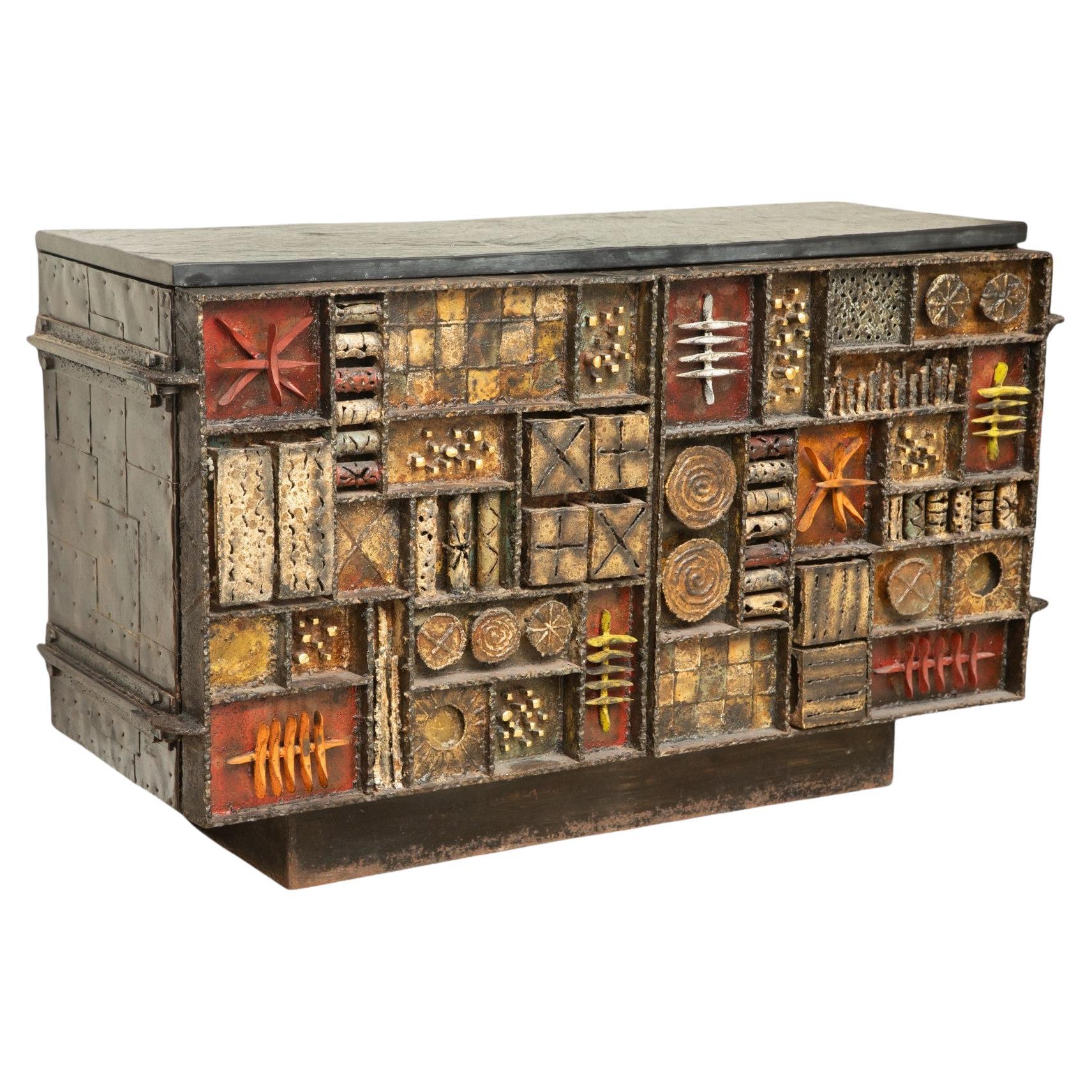 Paul Evans Sculpture Front Cabinet USA, 1969