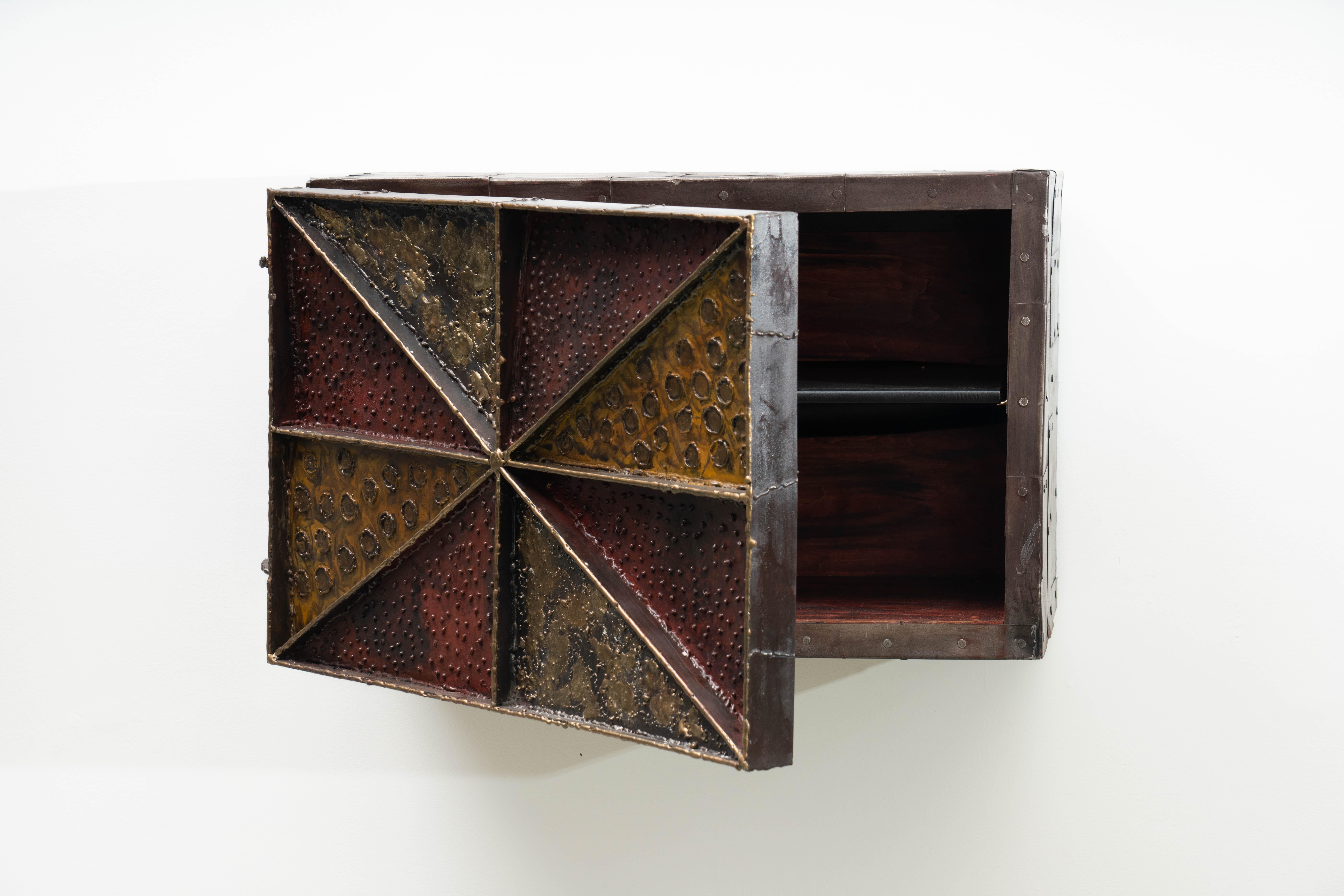 Mid-20th Century Paul Evans, Sculpture Front Wall-Mounted Cabinet, USA