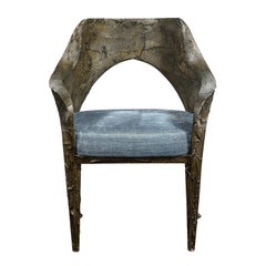 Paul Evans Set of 6 Rare and Important Bronze Resin Dining Chairs 1969 'signed'