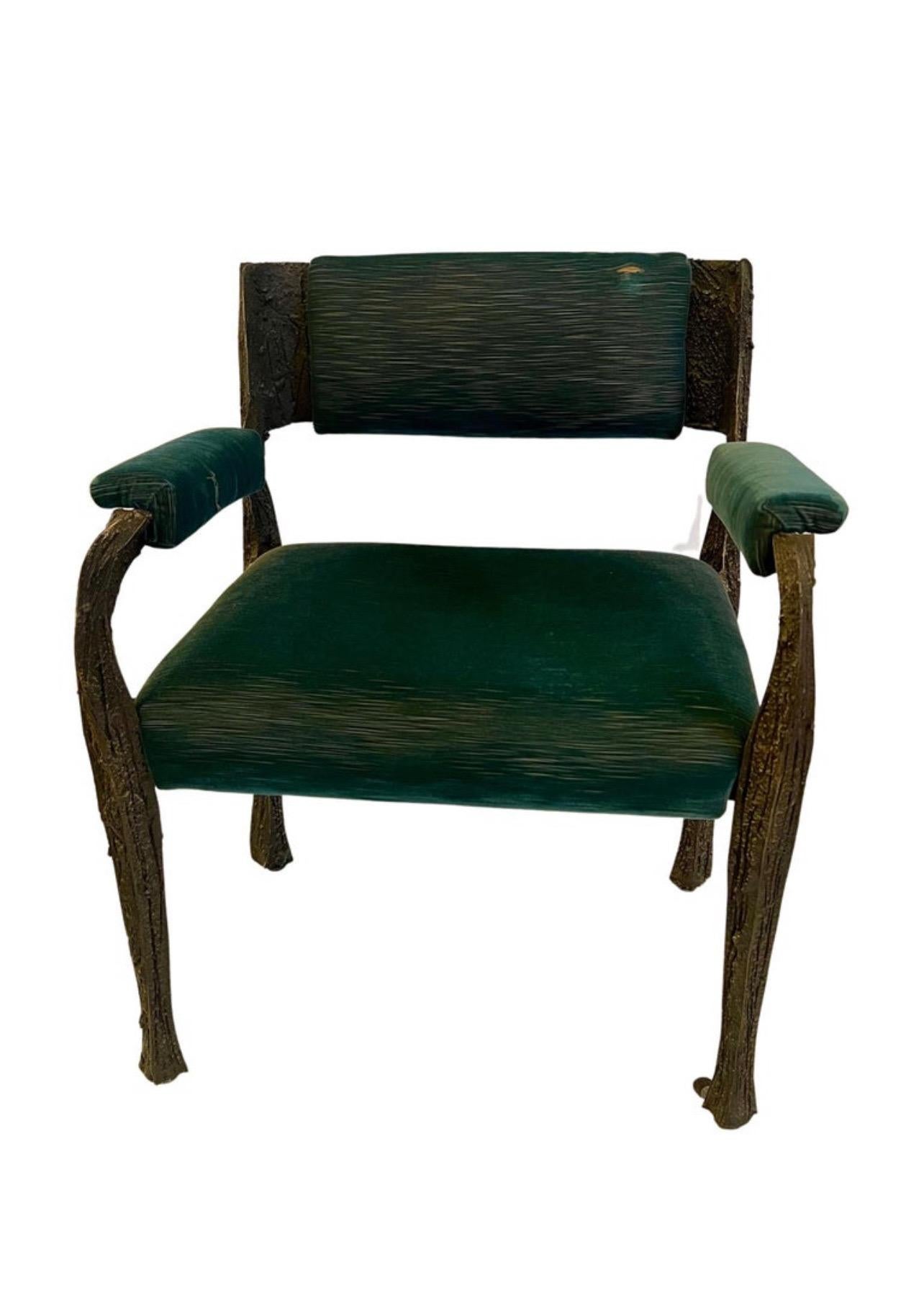American Paul Evans Set of 8 Dining Chairs Brutalist in Bronze