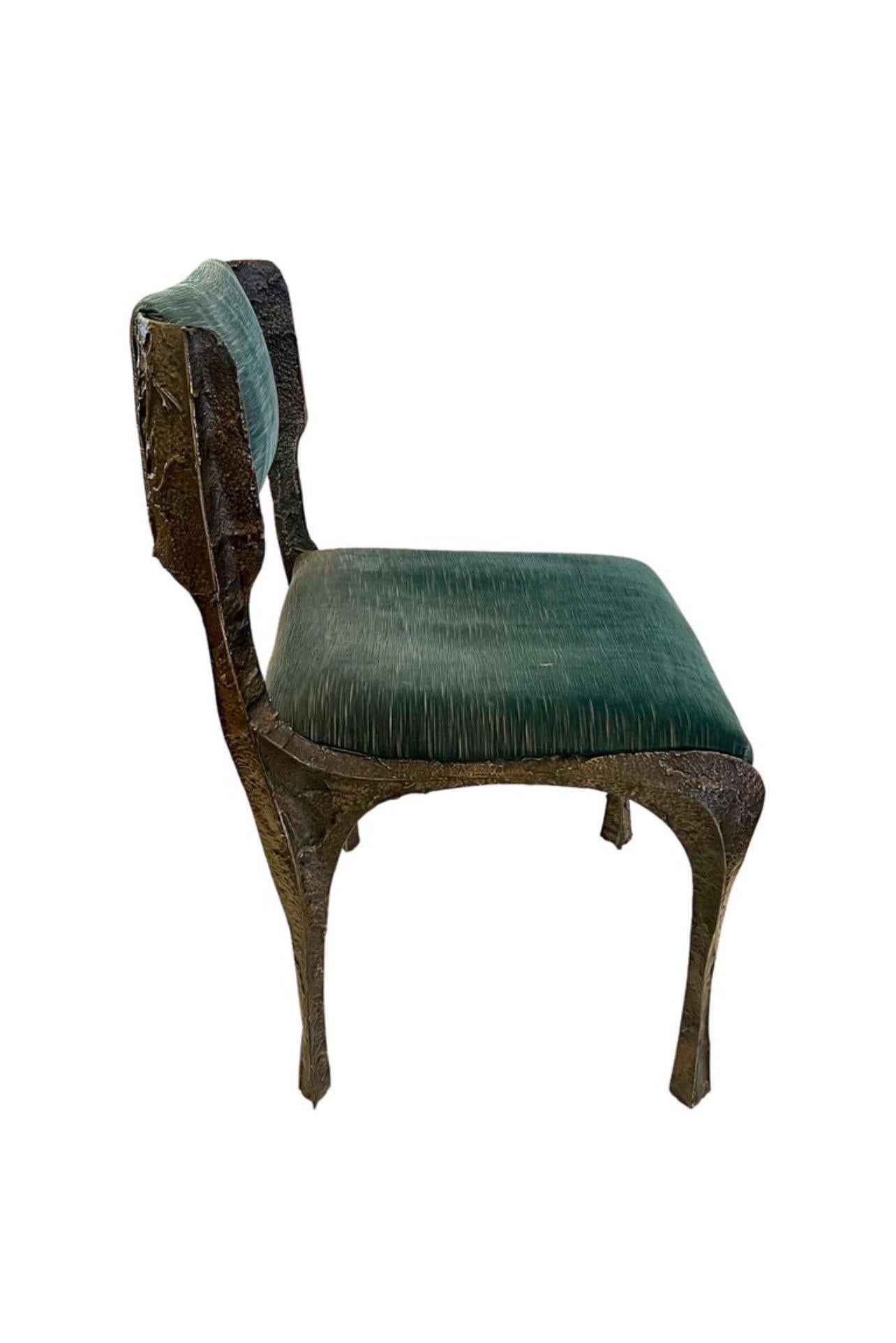 Paul Evans Set of 8 Dining Chairs Brutalist in Bronze 3