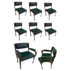 Paul Evans Set of 8 Dining Chairs Brutalist in Bronze