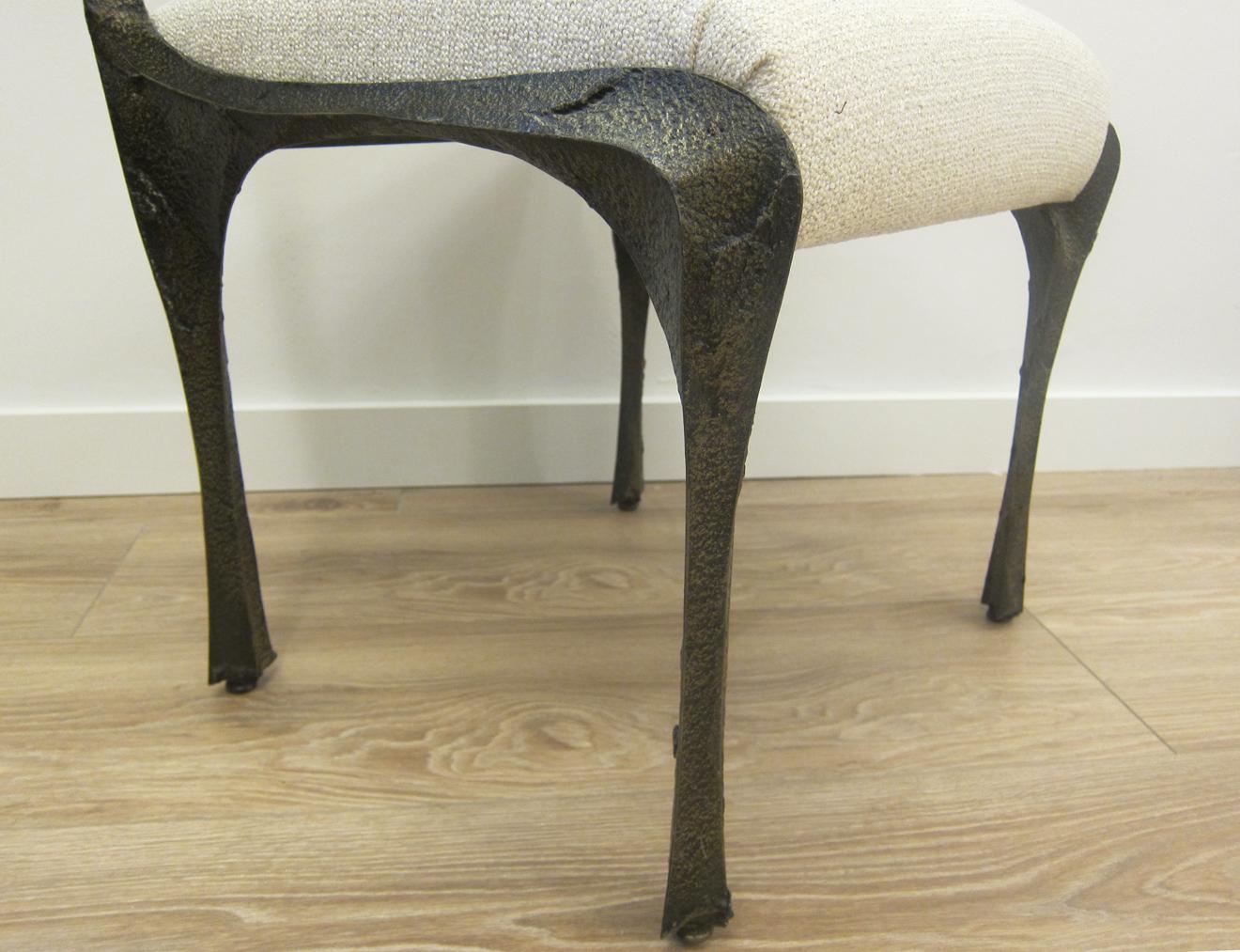 Set of Eight Brutalist Sculpted Bronze Dining Chairs by Paul Evans In Excellent Condition In Miami, FL