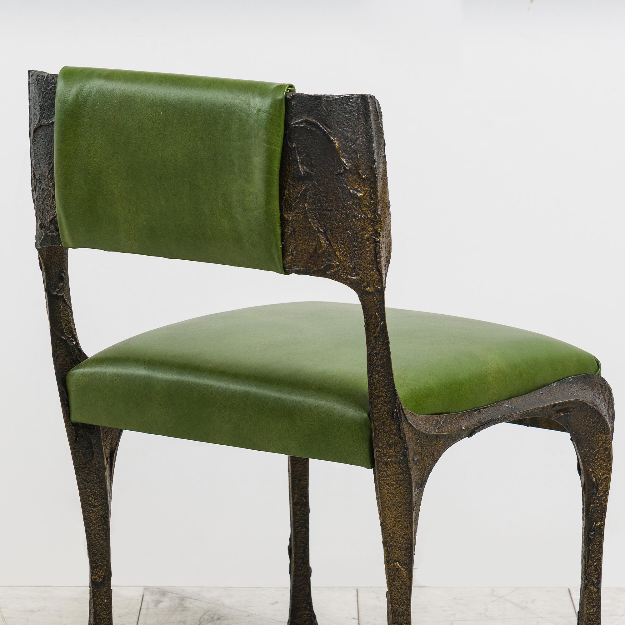 Paul Evans, Set of Four Sculpted Bronze Chairs, USA 5