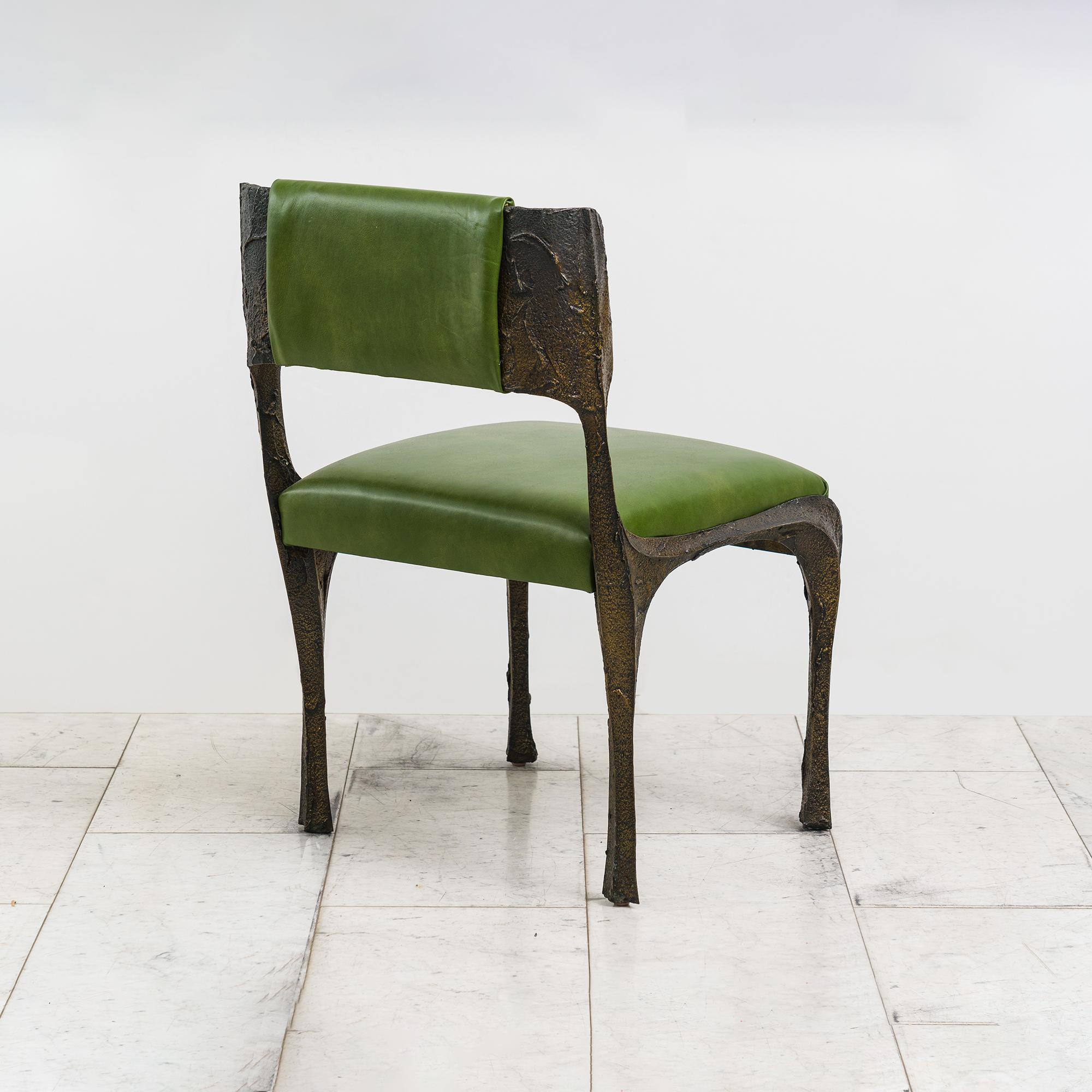 Paul Evans, Set of Four Sculpted Bronze Chairs, USA 9