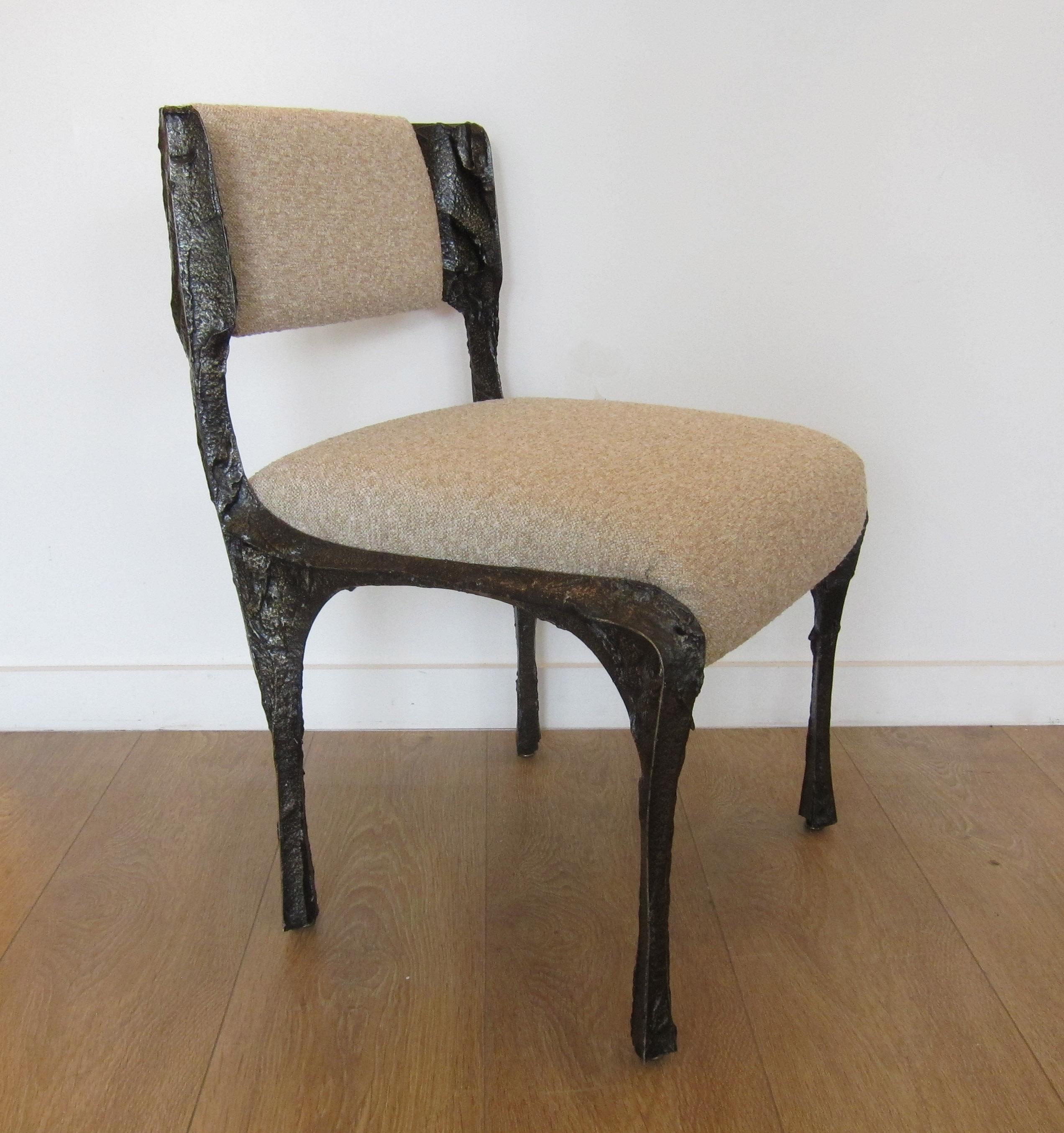 Paul Evans Set of Twelve Brutalist Sculpted Bronze Dining Chairs In Excellent Condition In Miami, FL
