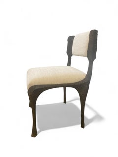 Ensemble de douze chaises de salle à manger brutalistes en bronze sculpté Paul Evans, États-Unis 1970