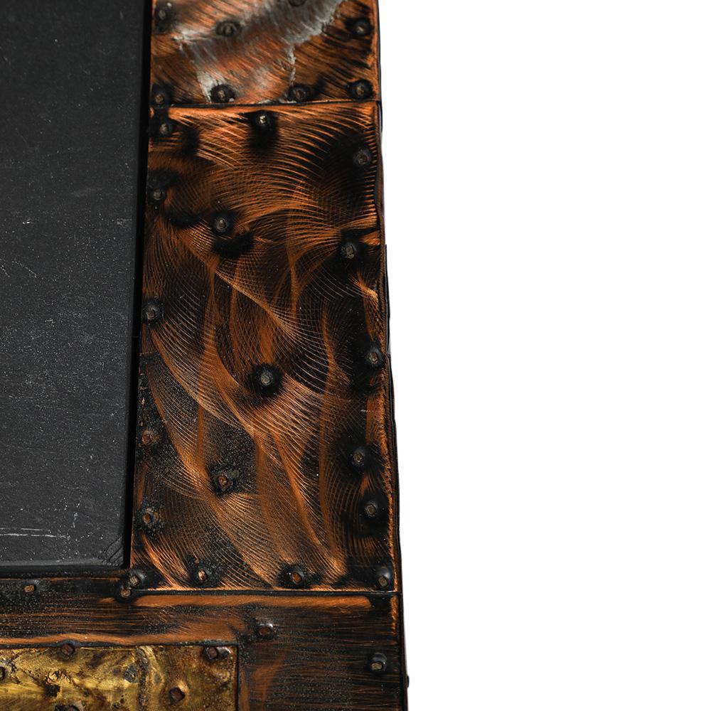 Paul Evans Side Table, Copper, Bronze, Pewter, Patchwork, Slate For Sale 5