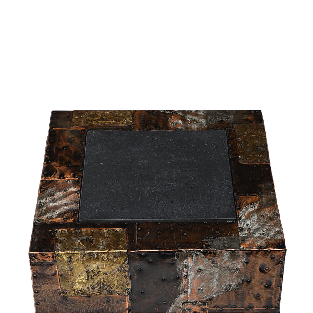 Paul Evans Side Table, Copper, Bronze, Pewter, Patchwork, Slate For Sale 10