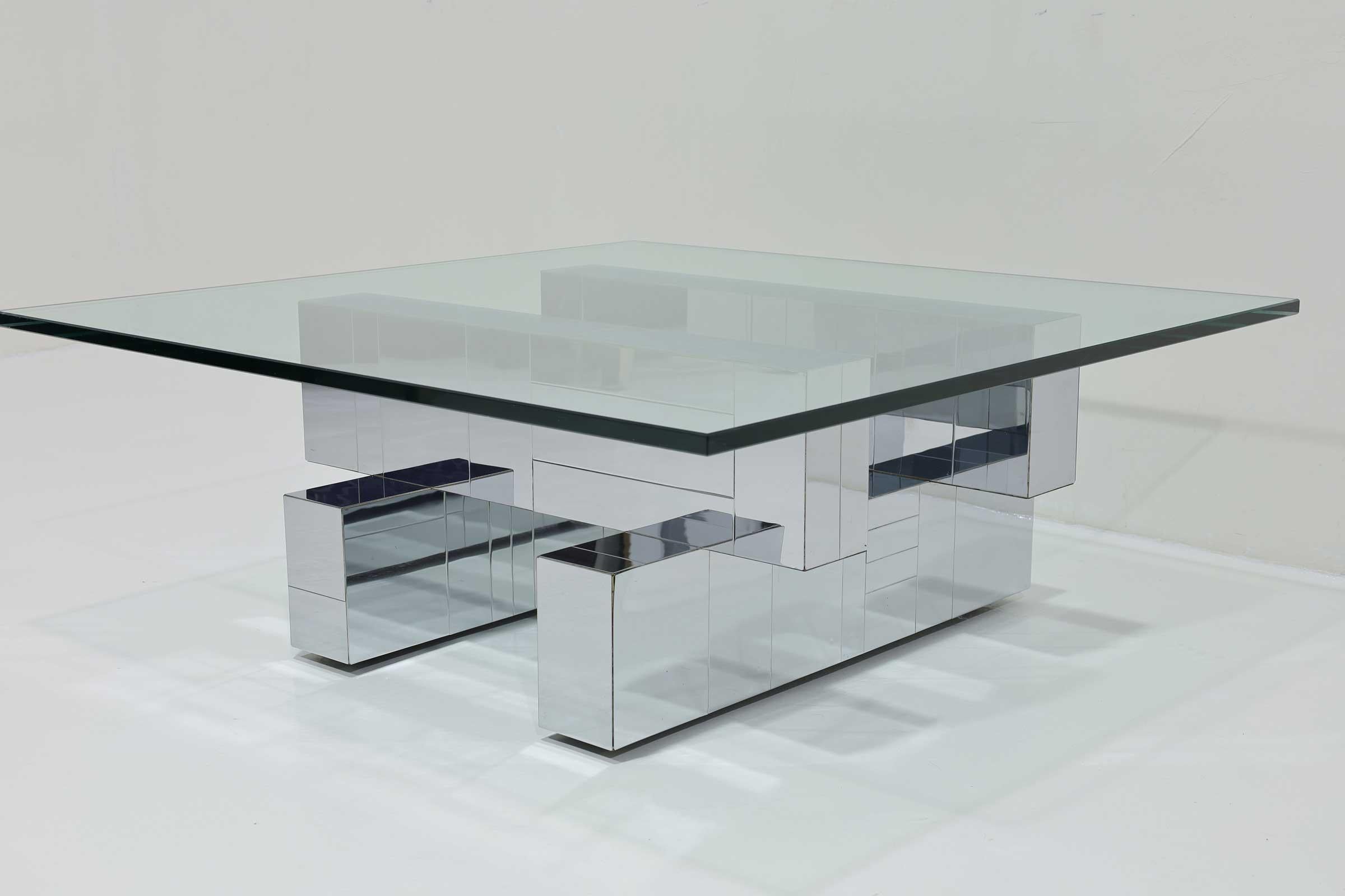 Paul Evans Signed Cityscape Cocktail Table In Good Condition For Sale In Dallas, TX