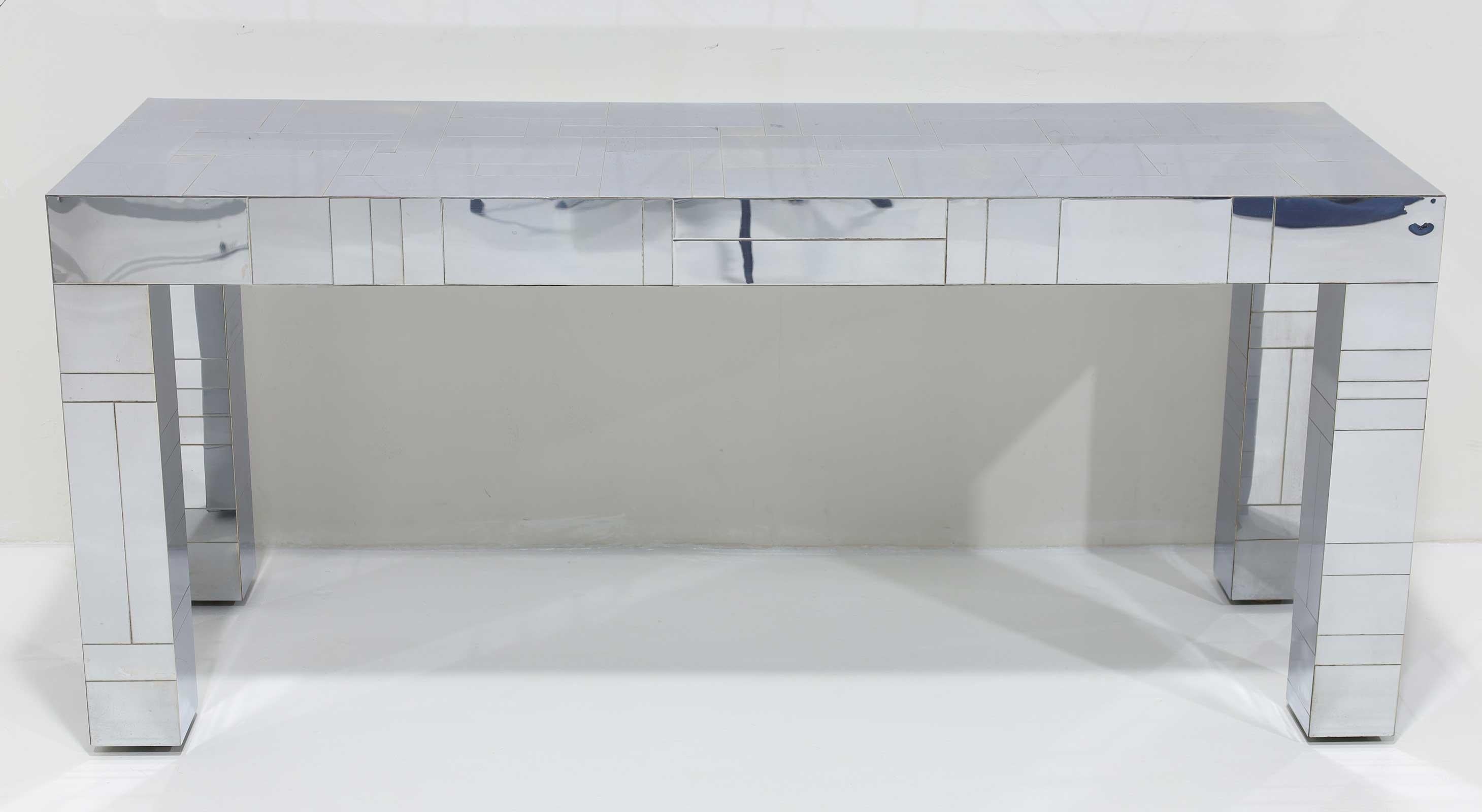 Mid-Century Modern Paul Evans Signed Cityscape Console Table For Sale