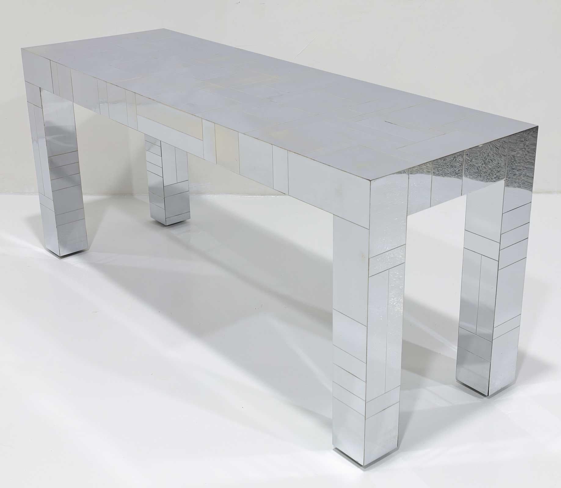 20th Century Paul Evans Signed Cityscape Console Table For Sale