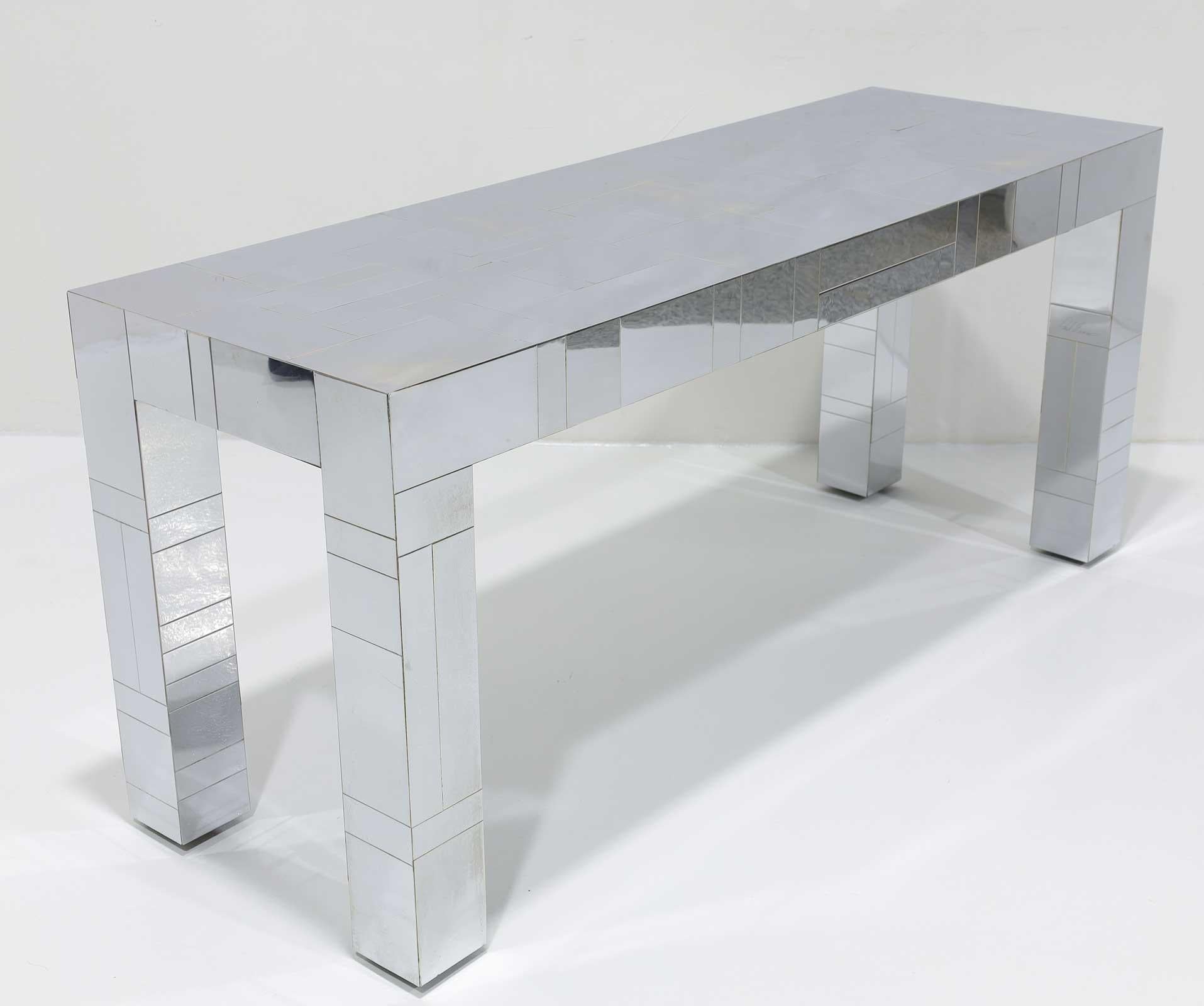 Paul Evans Signed Cityscape Console Table For Sale 1