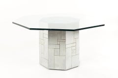 Paul Evans Signed Mid Century Chrome Cityscape Dining Table