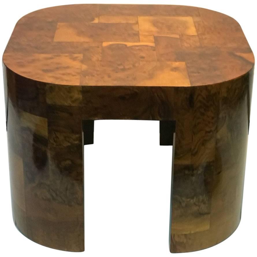 Paul Evans Signed Patch Work Burl Wood Coffee Table For Sale
