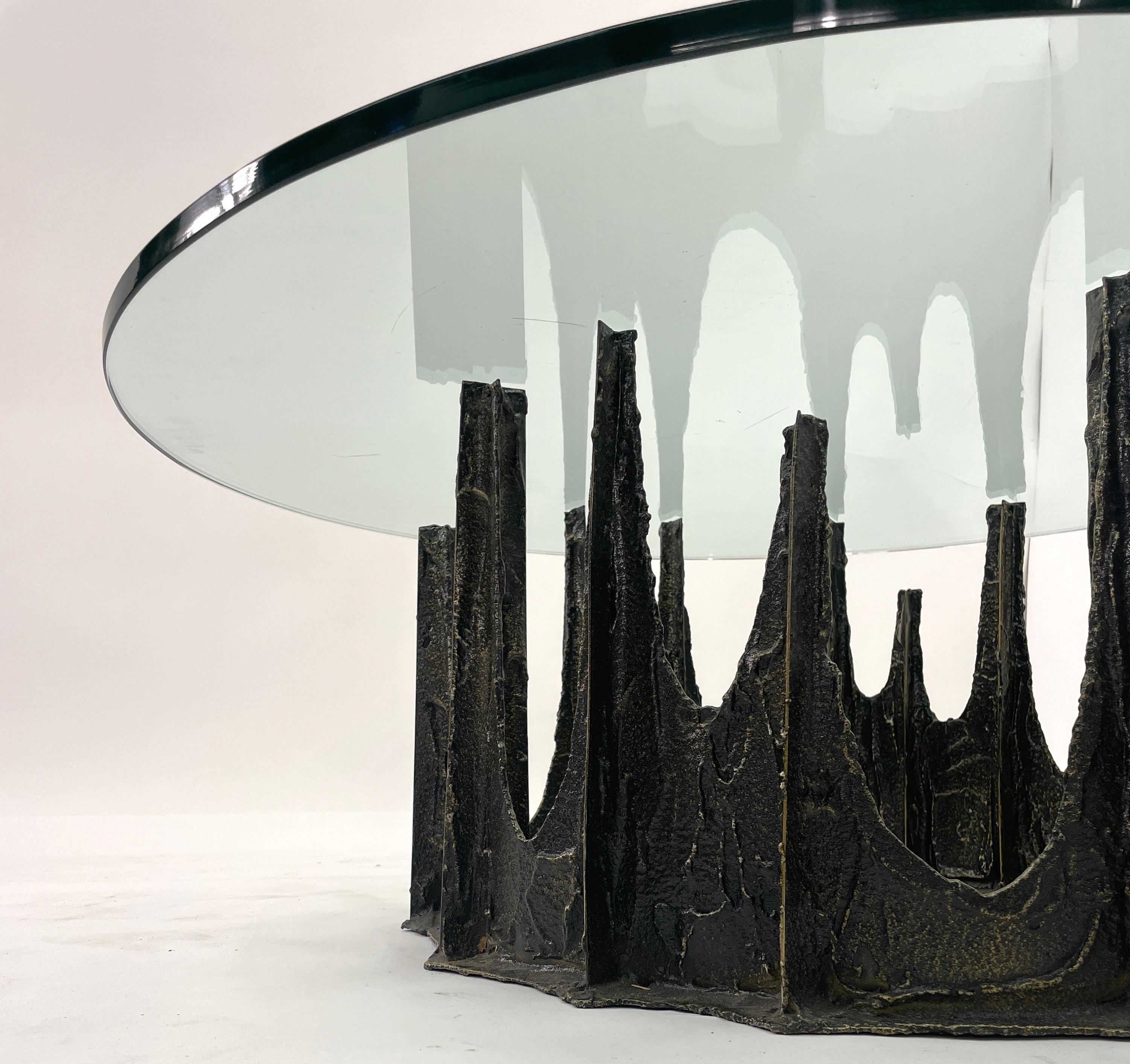Paul Evans Signed Stalagmite Bronze Mid-Century Modern Coffee Table In Excellent Condition For Sale In San Diego, CA