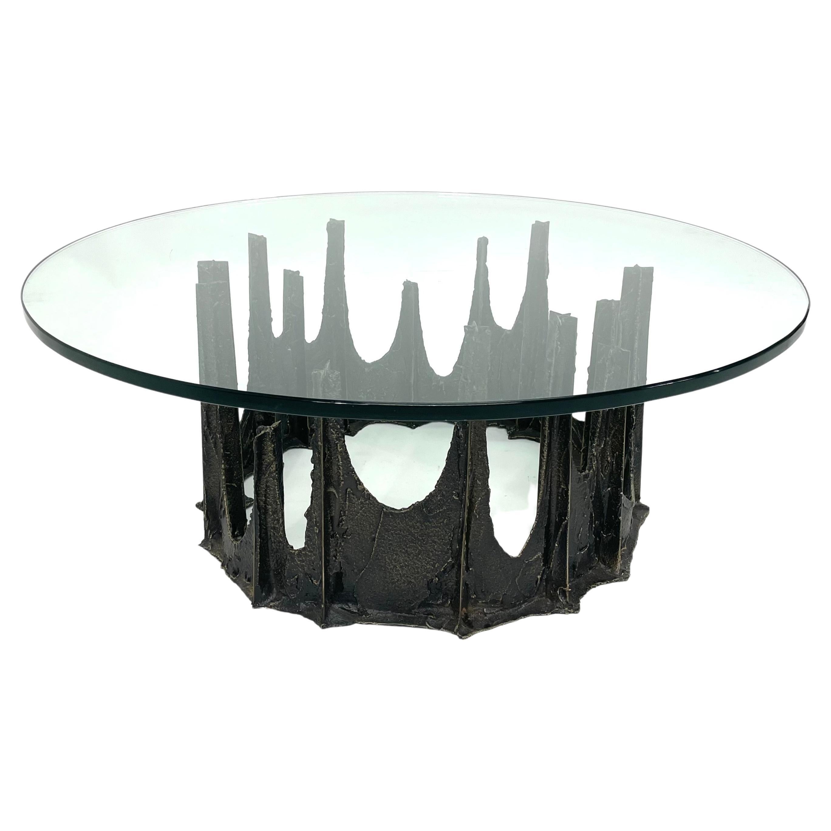 Paul Evans Signed Stalagmite Bronze Mid-Century Modern Coffee Table For Sale