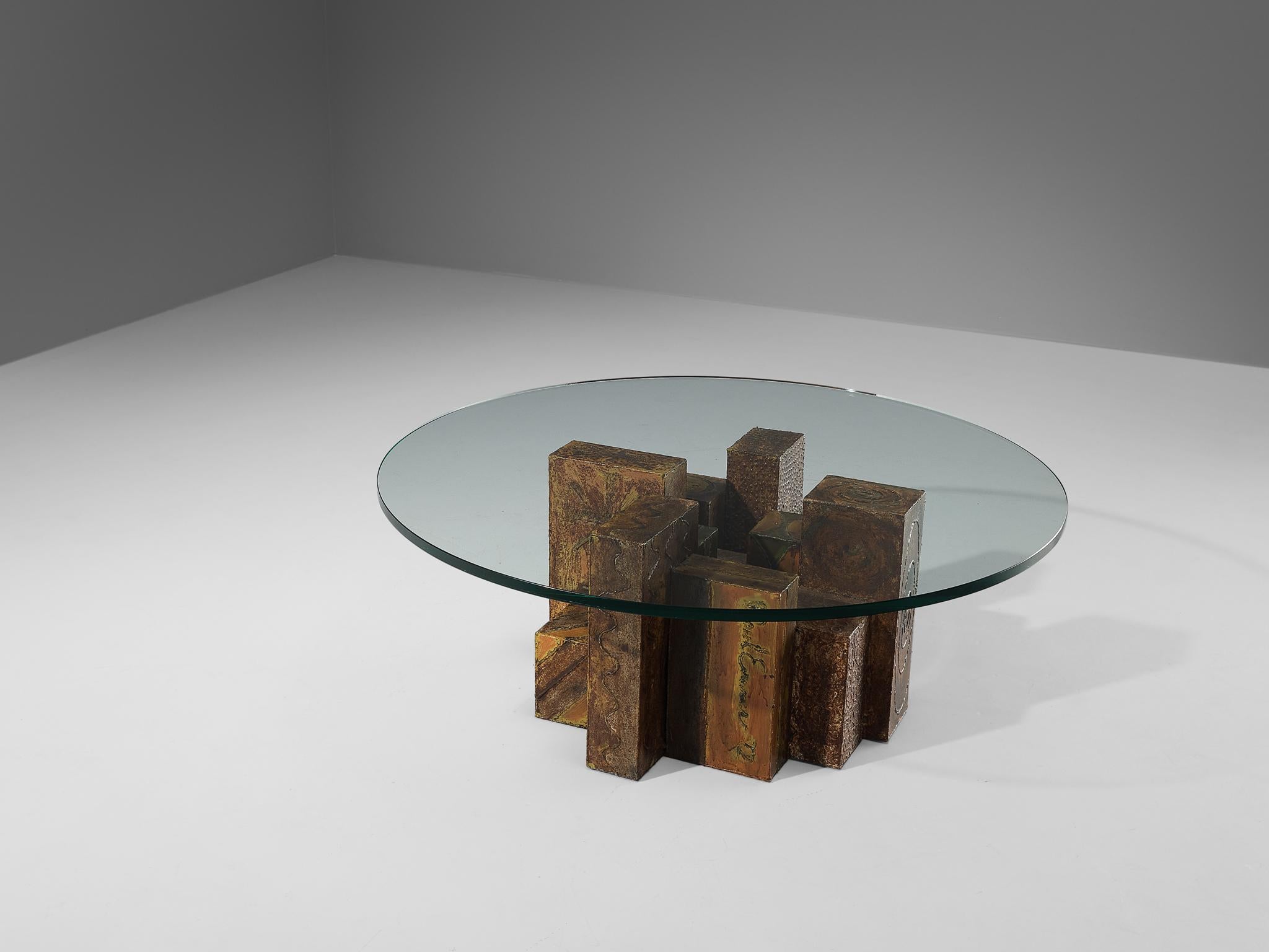 Paul Evans 'Skyline' Coffee Table in Welded and Patinated Steel  For Sale 1