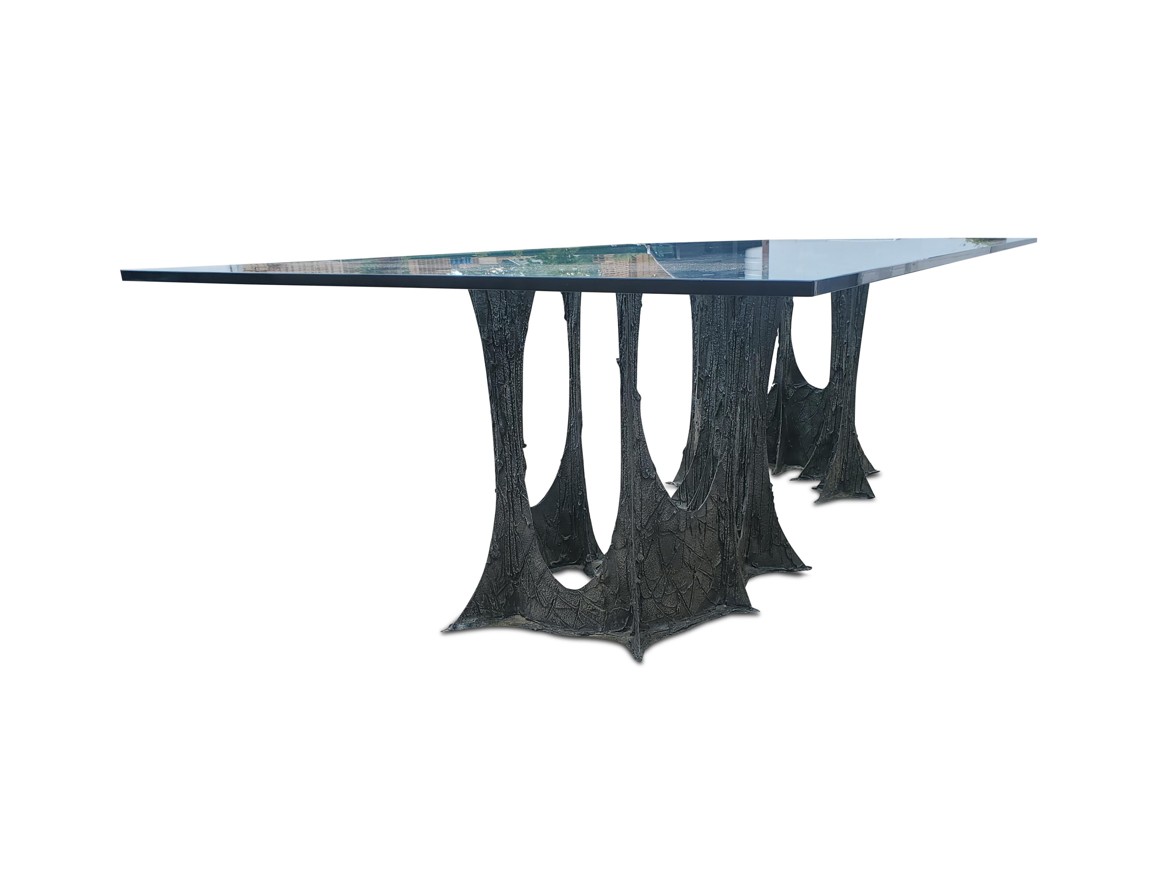 American Paul Evans Stalagmite Bronze and Resin Dining Table