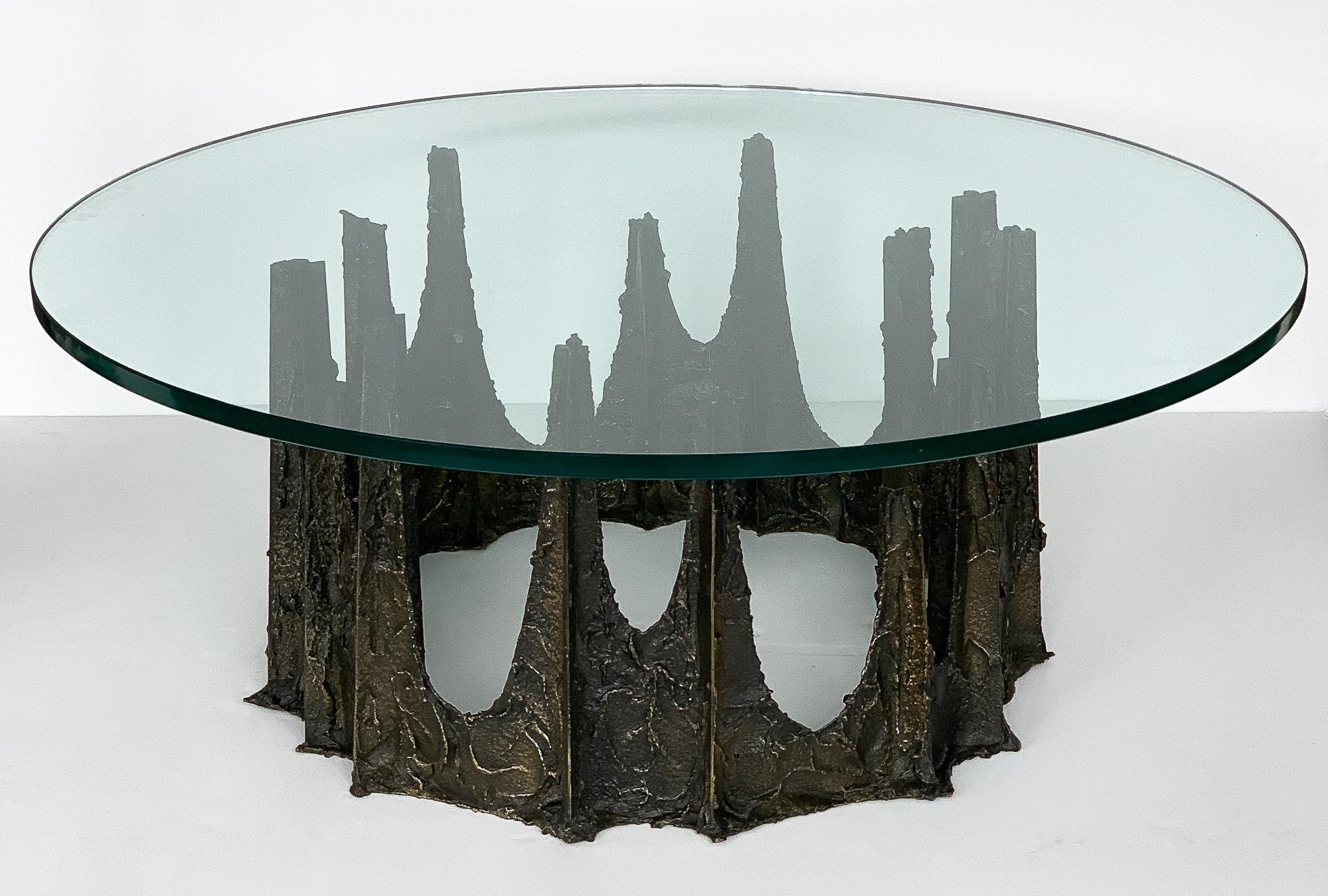 Spectacular and dramatic stalagmite coffee table by Paul Evans, circa 1969. This coffee table which was part of the 