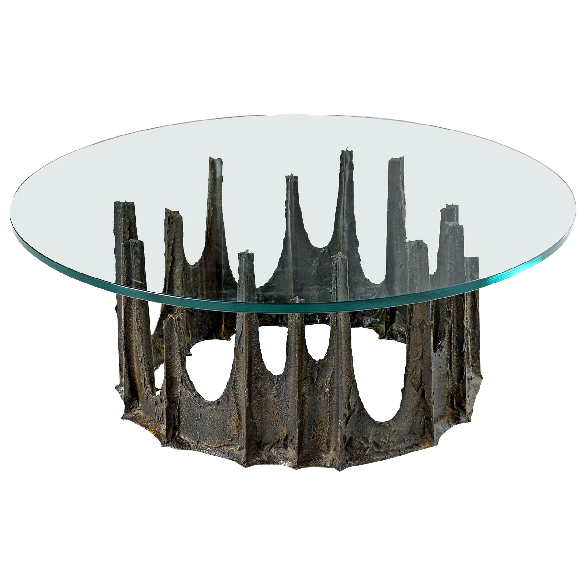 Paul Evans Stalagmite Coffee Table, Brutalist Style with New Glass Top