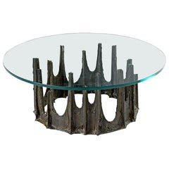 Paul Evans Stalagmite Coffee Table, Brutalist Style with New Glass Top
