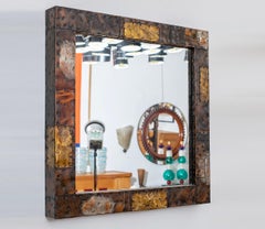 Paul Evans Studio Floating Console Shelf and Mirror Set, USA, Circa 1970s