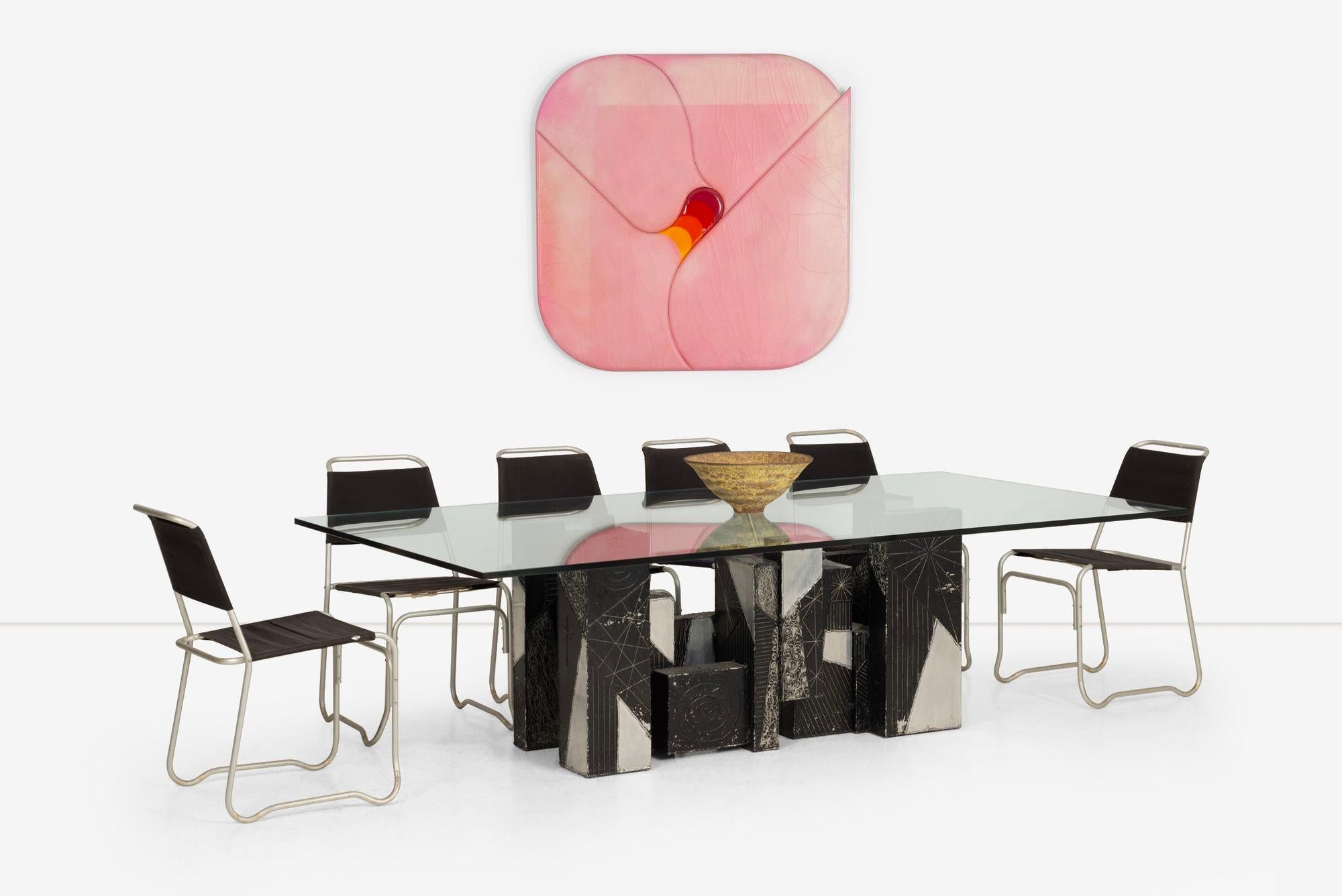 Américain Table de salle à manger unique Paul Evans Studio pour Directional Argente en vente