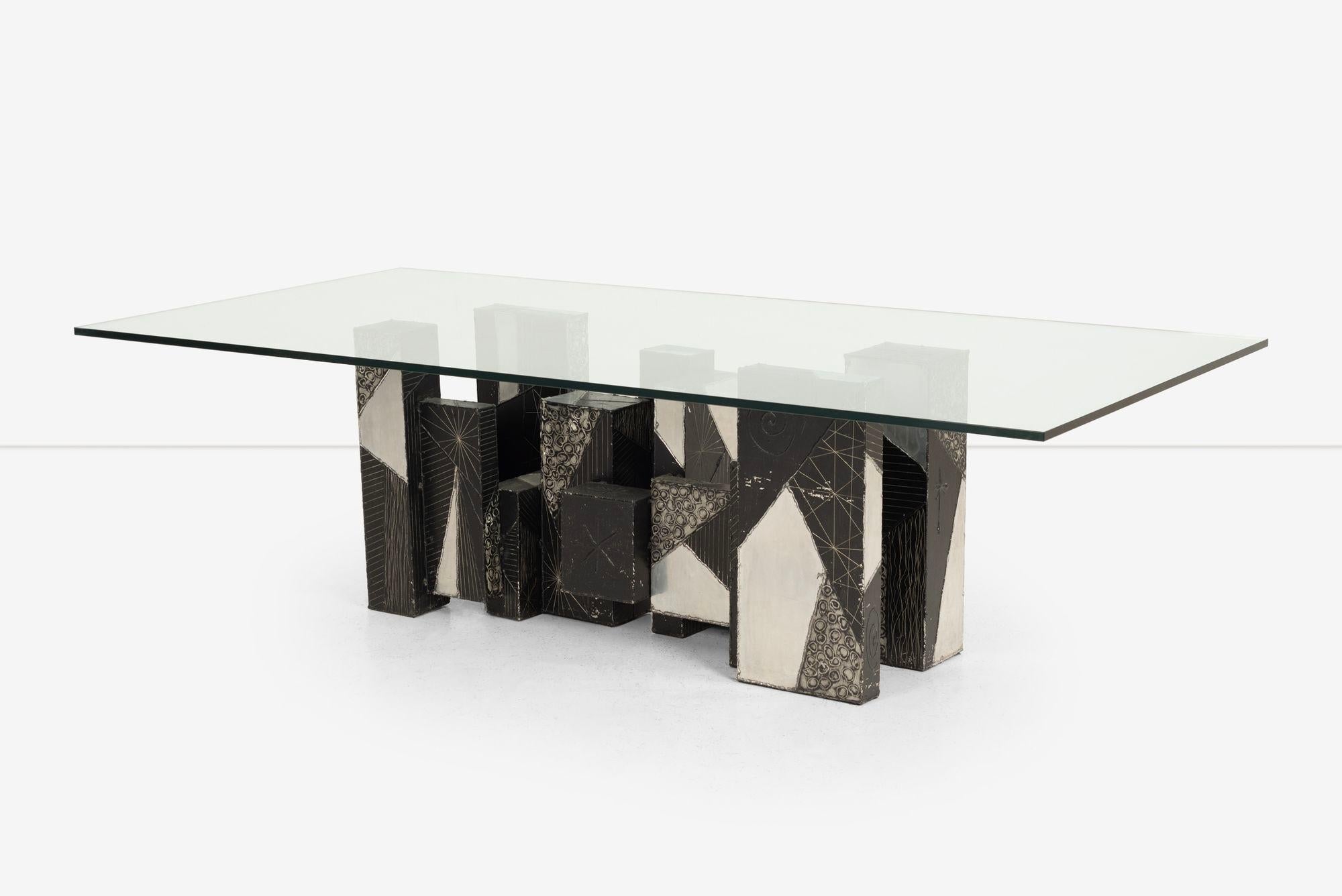 Table de salle à manger unique Paul Evans Studio pour Directional Argente Bon état - En vente à Chicago, IL