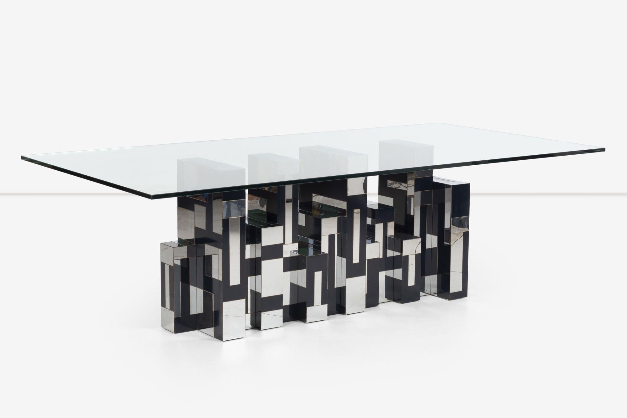 Late 20th Century Paul Evans Studio for Directional Cityscape Dining Table, 1975