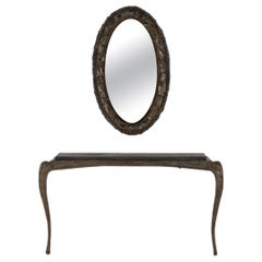 Suite miroir et console Paul Evans Studio