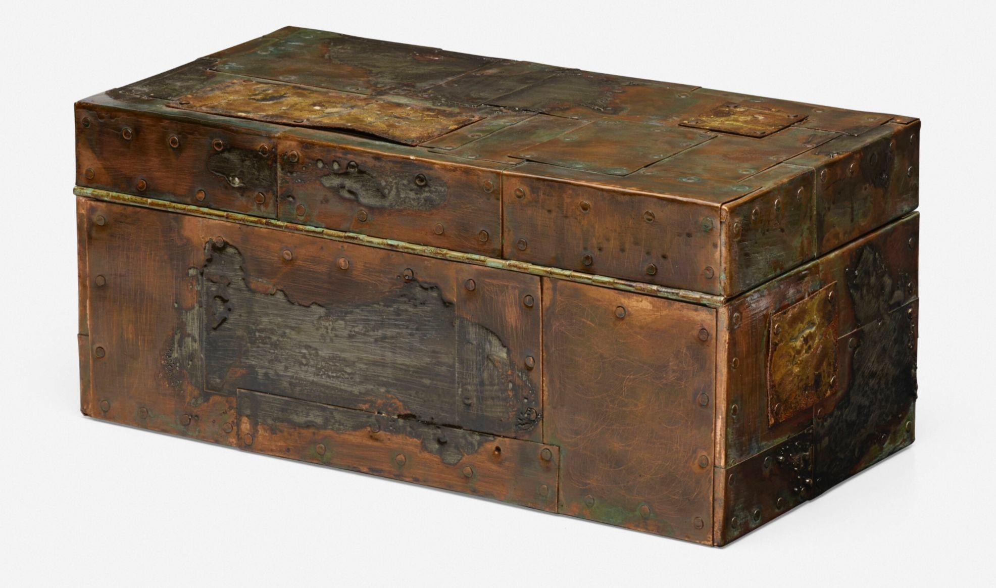 Brutalist Paul Evans Studio Patchwork Hinged Box 1965 For Sale