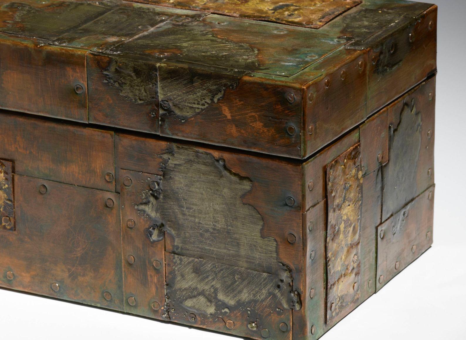 American Paul Evans Studio Patchwork Hinged Box 1965 For Sale